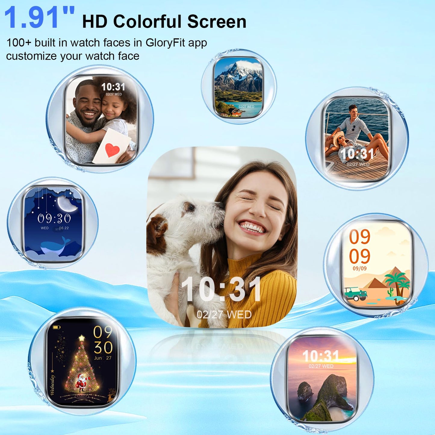 Smartwatch mit Telefonfunktion, 1.91" für iOS & Android