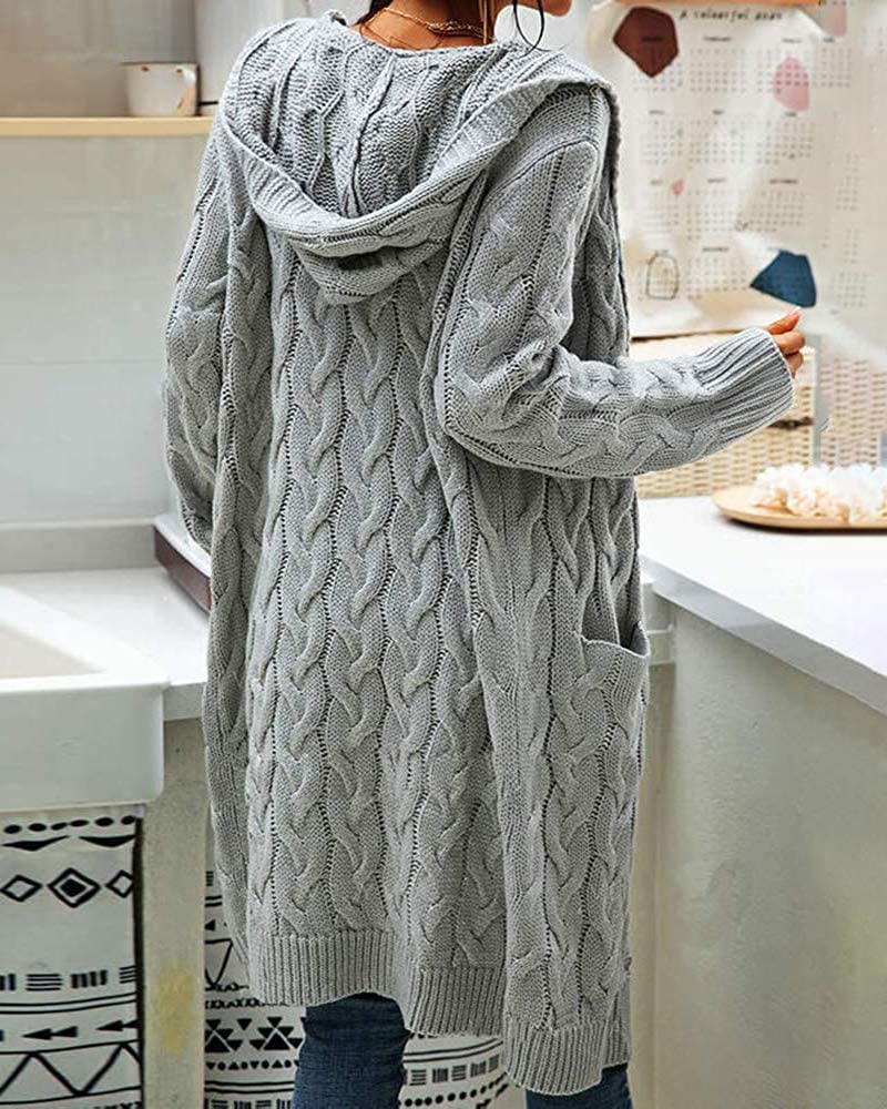 Strick Cardigan mit Kapuze