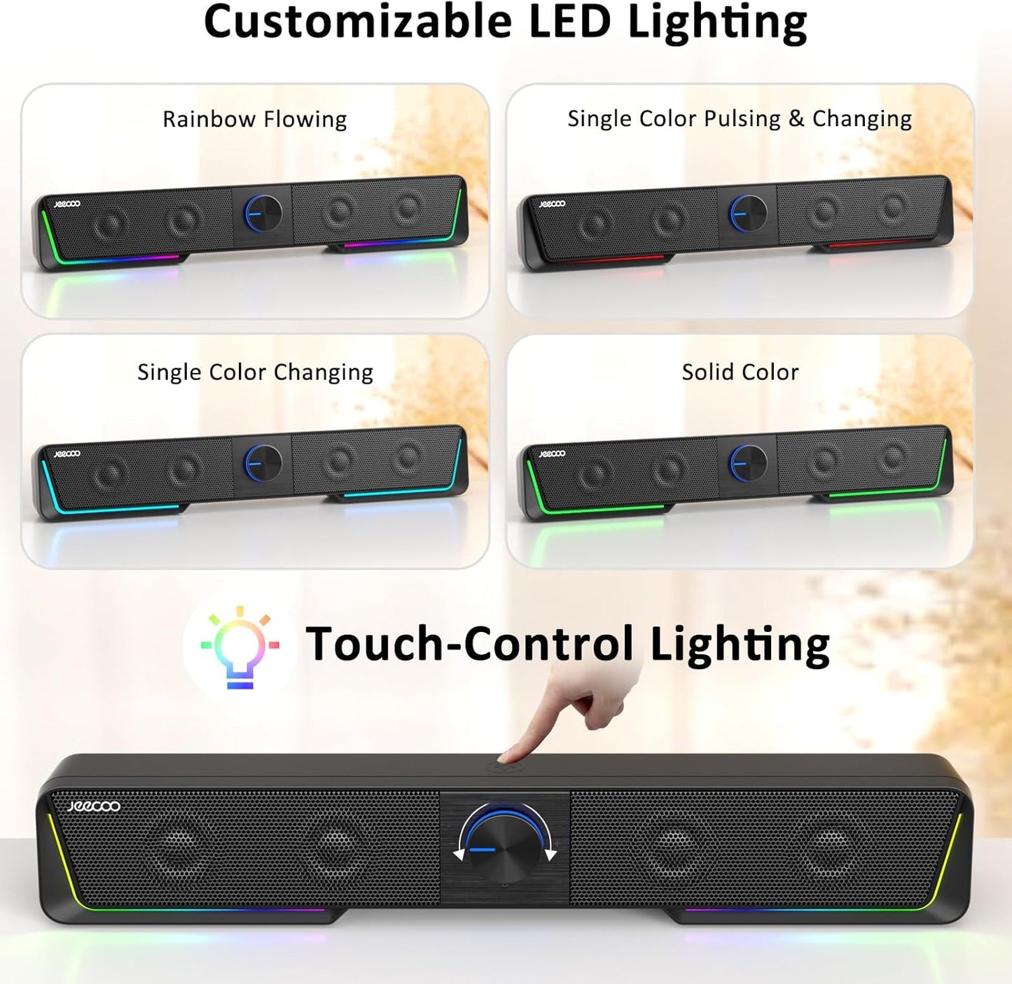 Jeecoo A40 Lautsprecher für Pc & Laptop - USB & Bluetooth