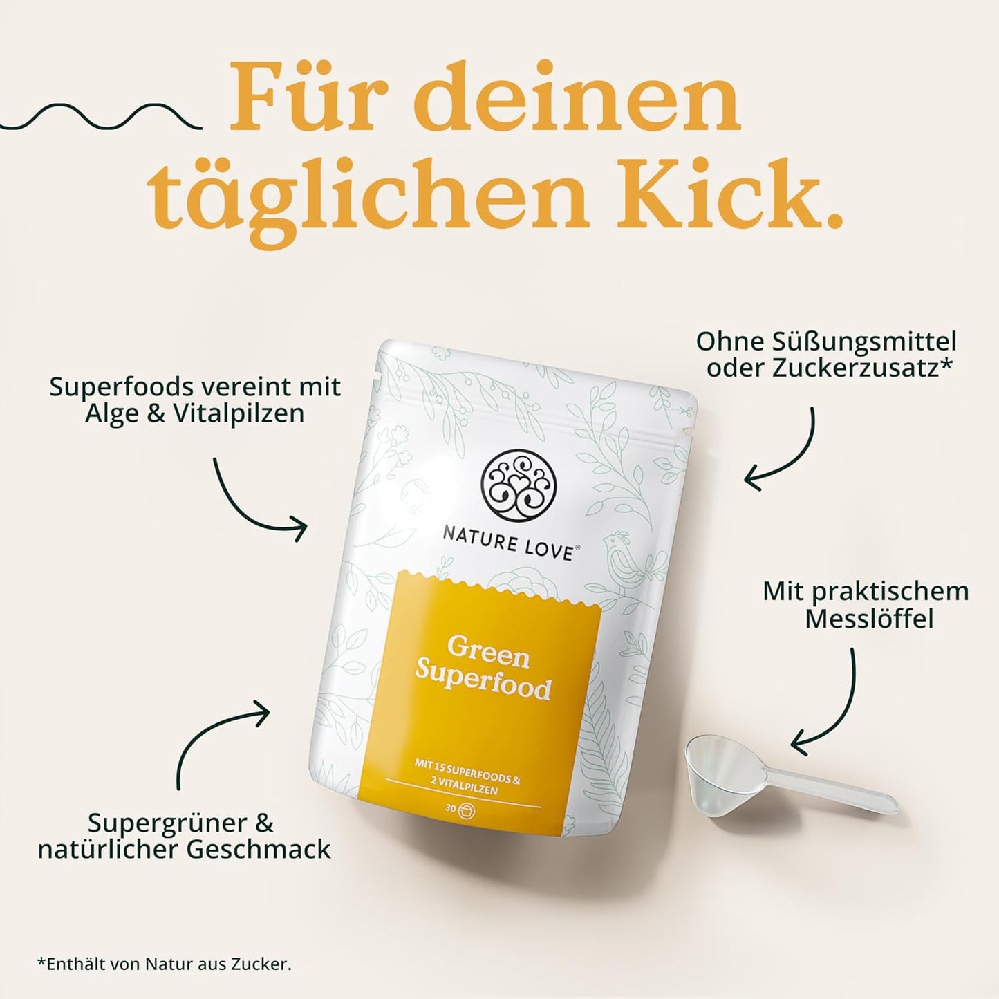 NATURE LOVE® - 300g - 15 Superfoods & 2 Vitalpilze