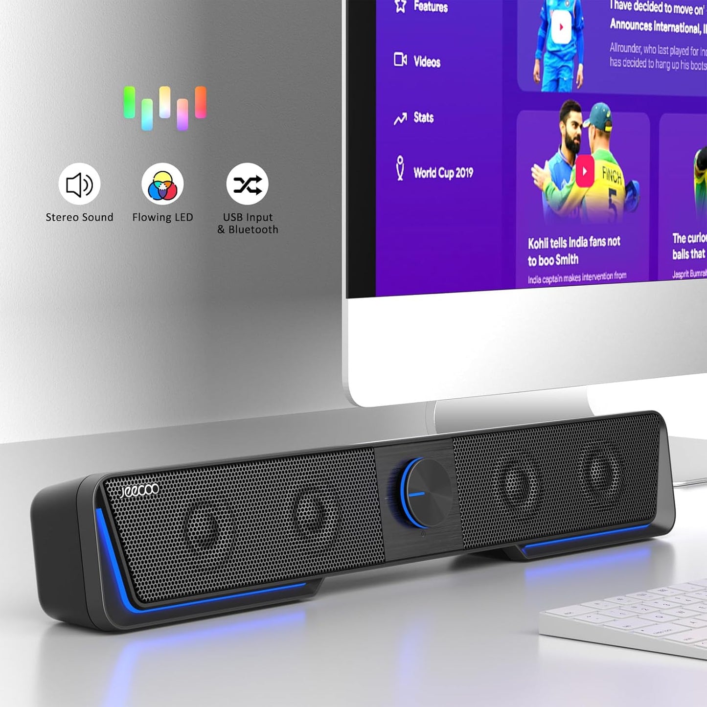 Jeecoo A40 Lautsprecher für Pc & Laptop - USB & Bluetooth
