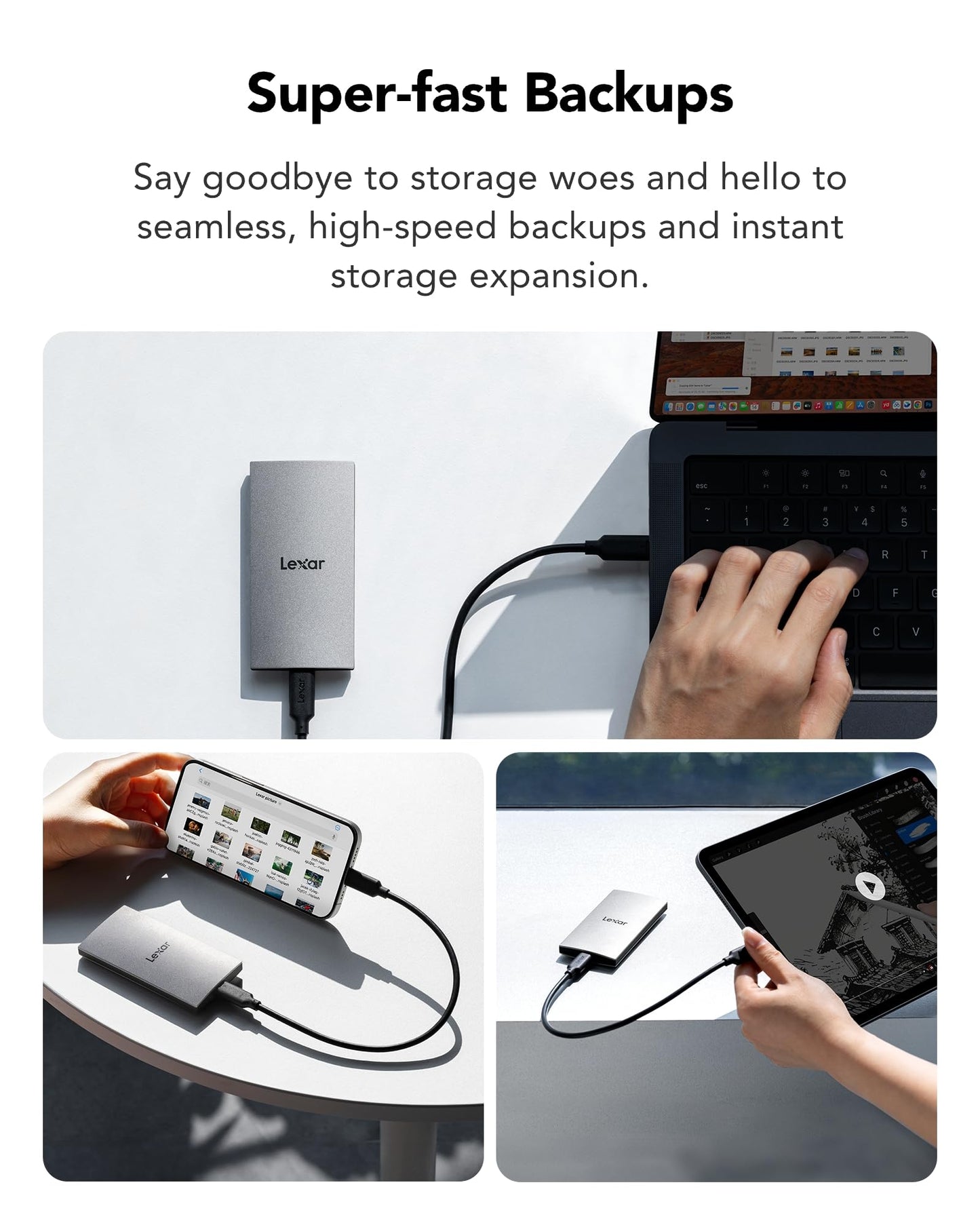 Lexar ES3 External SSD 1TB, USB 3.2 Gen2