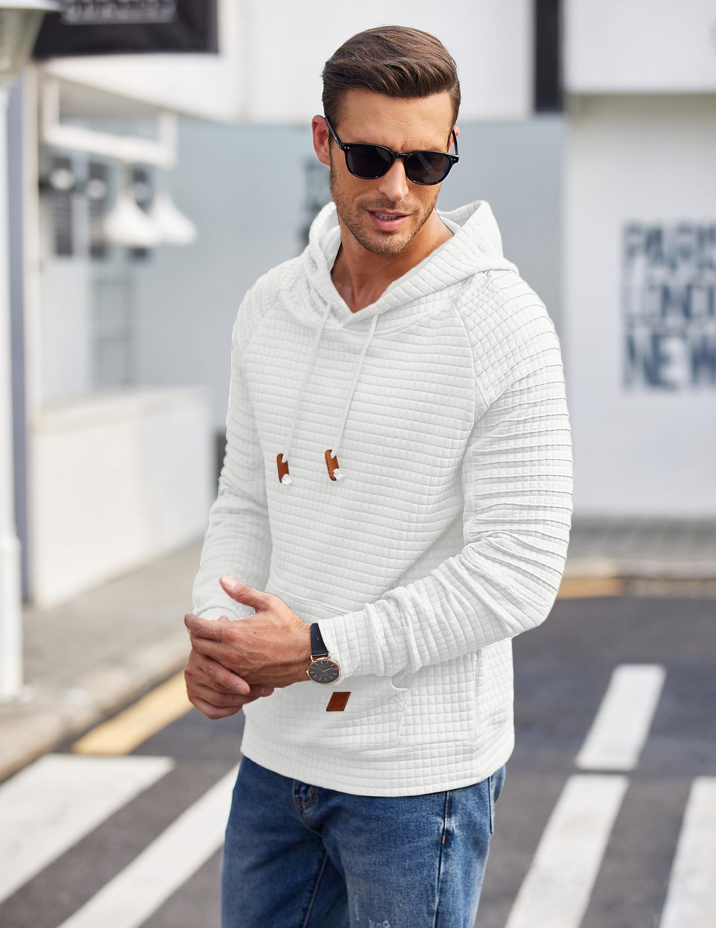 Hoodie -  Casual Waffel Design