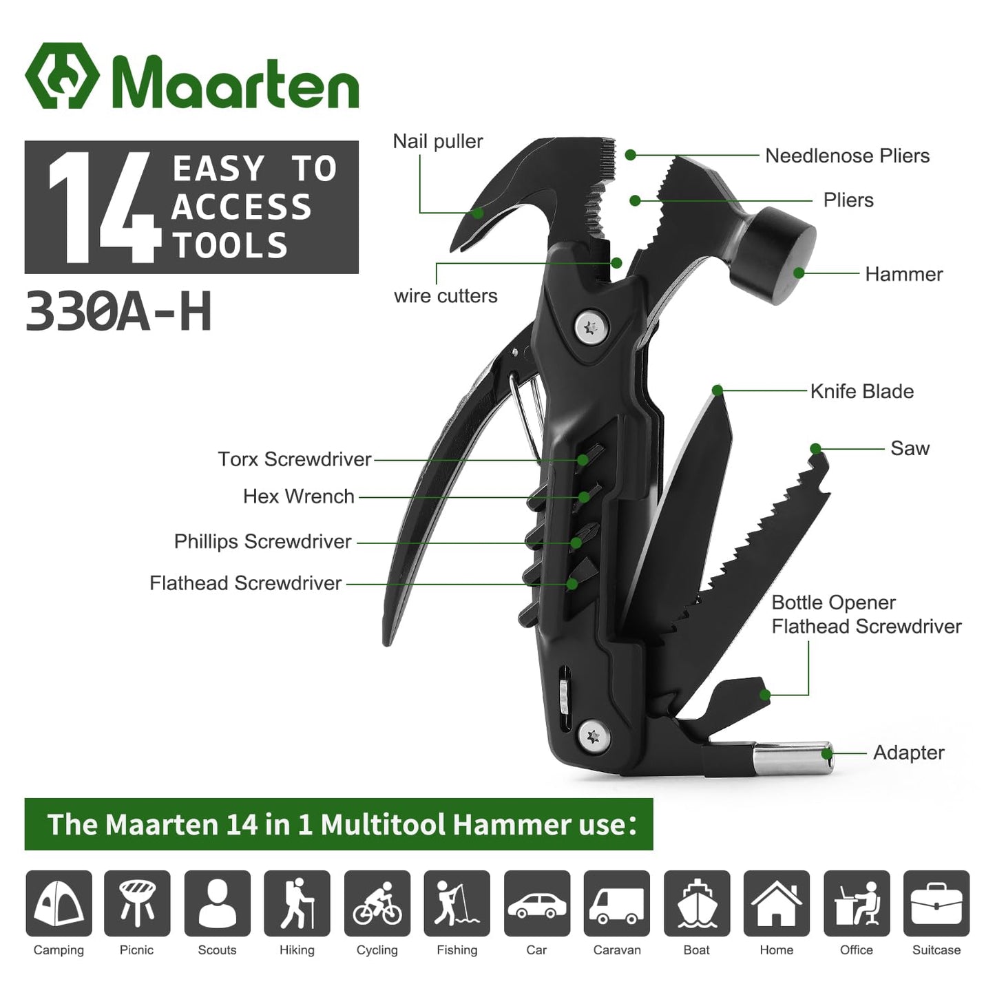 14 in 1 Multitool - Camping Zubehör
