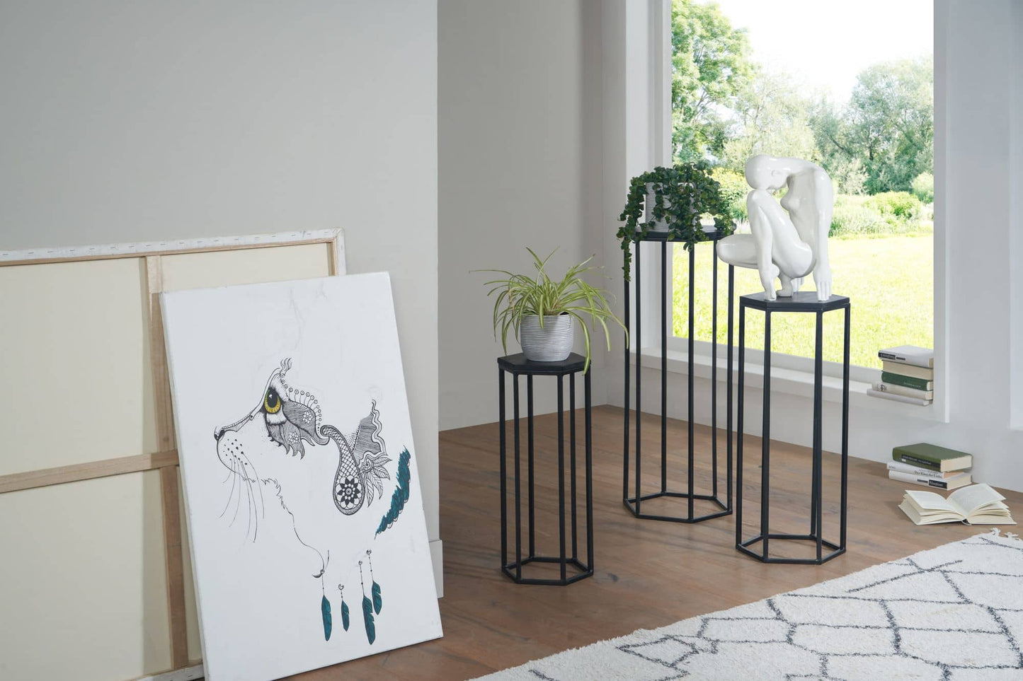 Beistelltisch 3er Set Sheesham Black Finish