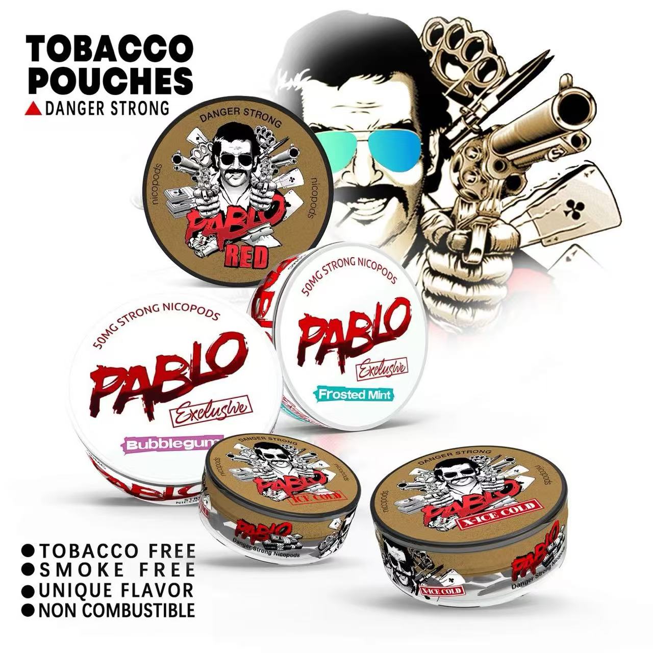 2025 New Pablo 50mg Strong Nicopods Nicotine Pouches SNUS
