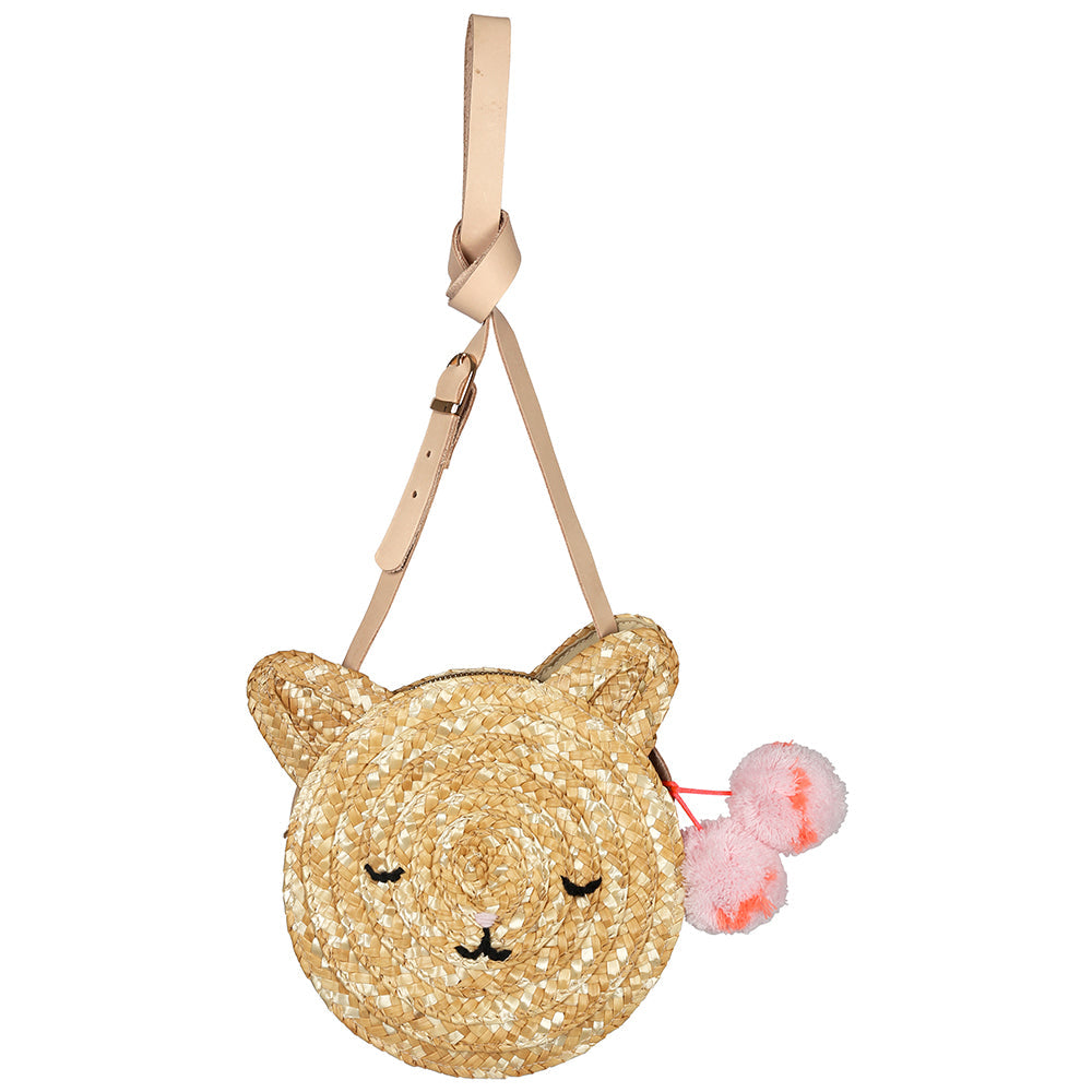 Katzen Tasche Stroh