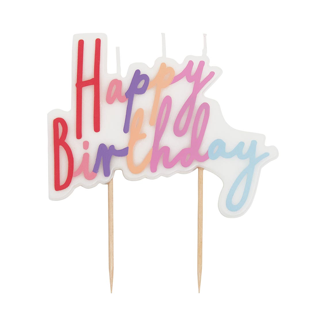 Kerze Schriftzug Happy Birthday Rosa Bunt