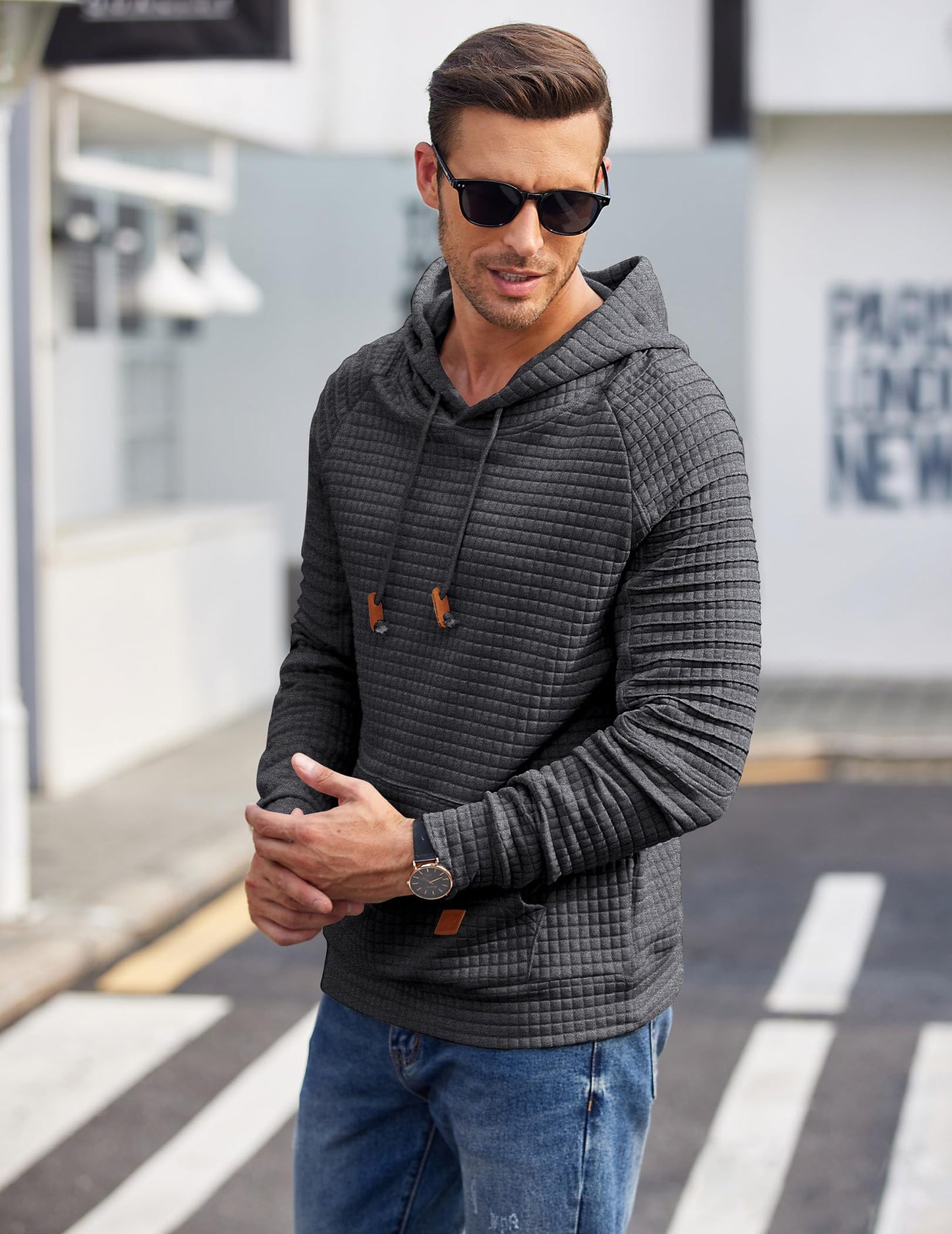 Hoodie -  Casual Waffel Design