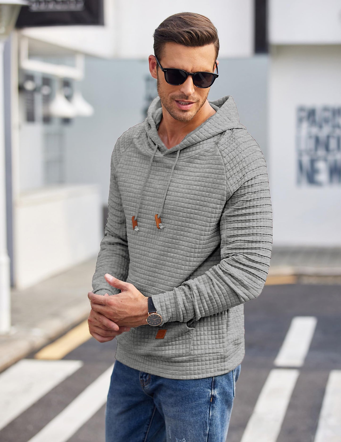 Hoodie -  Casual Waffel Design