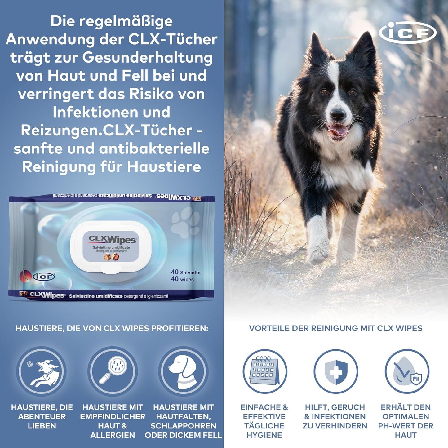 CLX Haustier-Tücher | Sanfte Reinigungstücher für Hunde, Katzen & Kleintiere