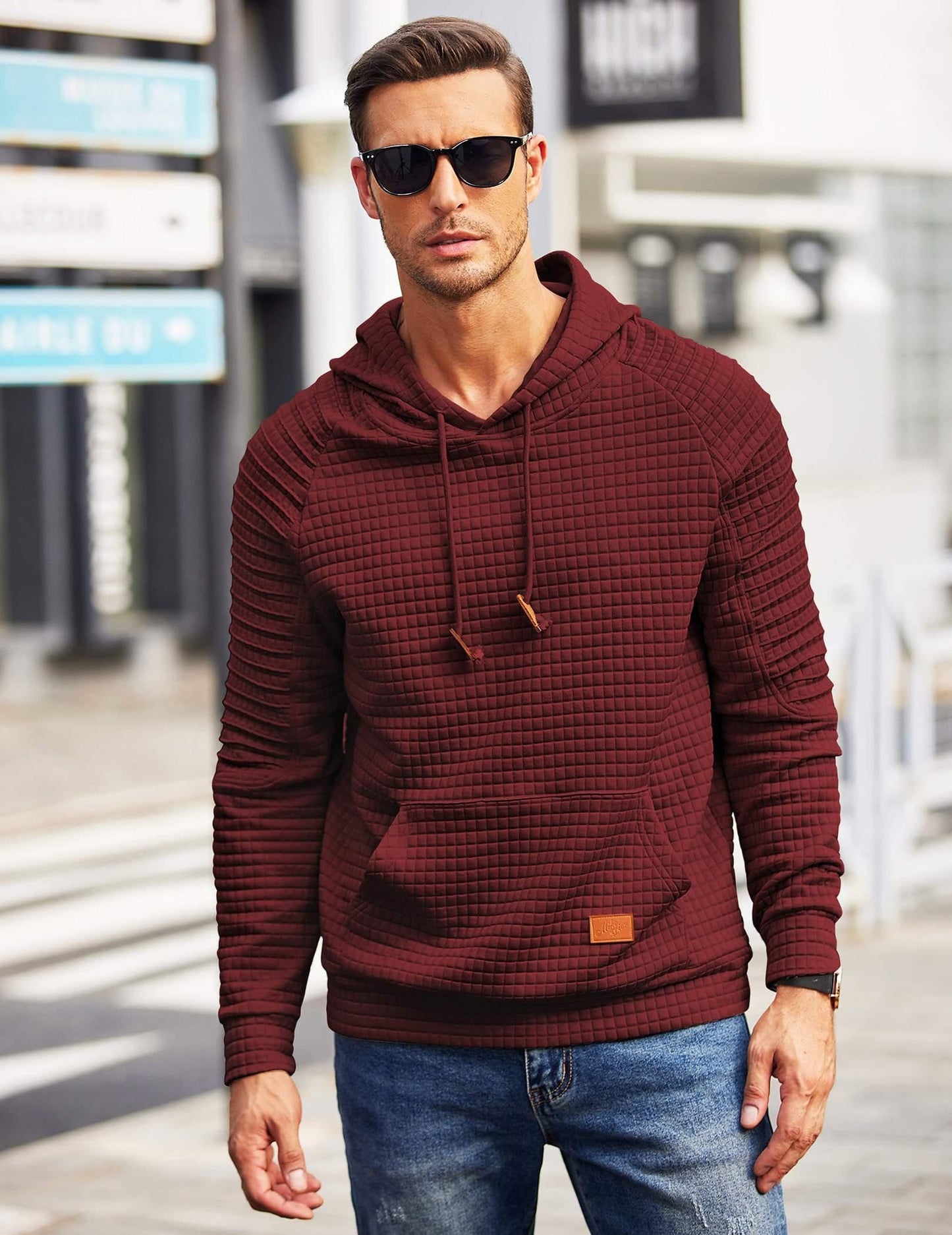 Hoodie -  Casual Waffel Design