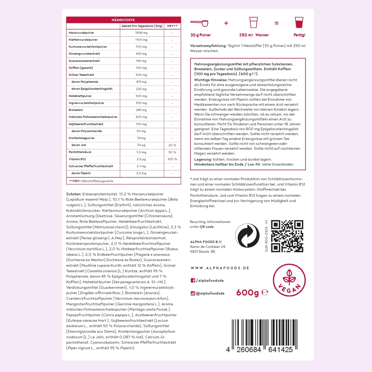 Grüne Mutter 2.0 - The Original - Smoothie Shake - 600g