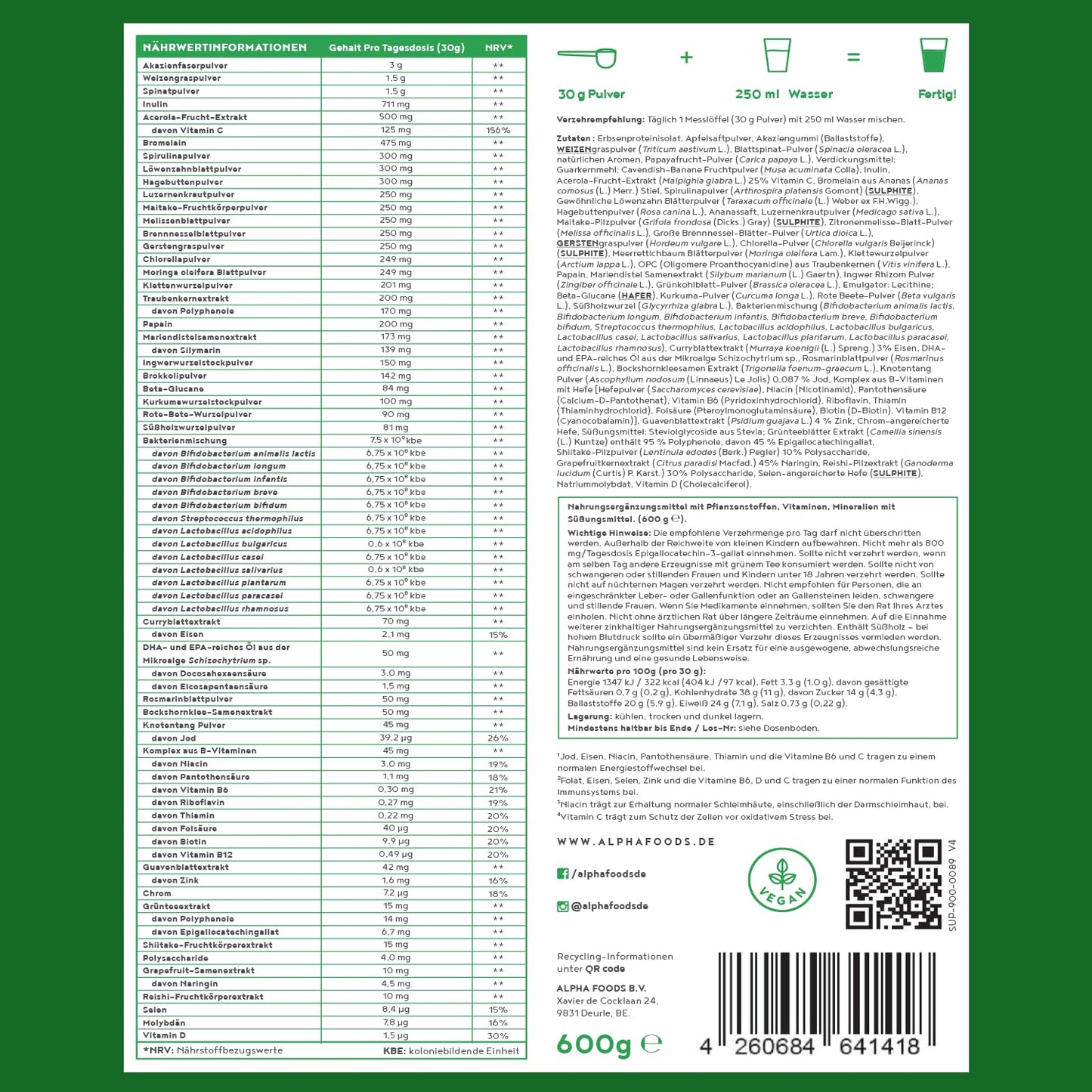 Grüne Mutter 2.0 - The Original - Smoothie Shake - 600g
