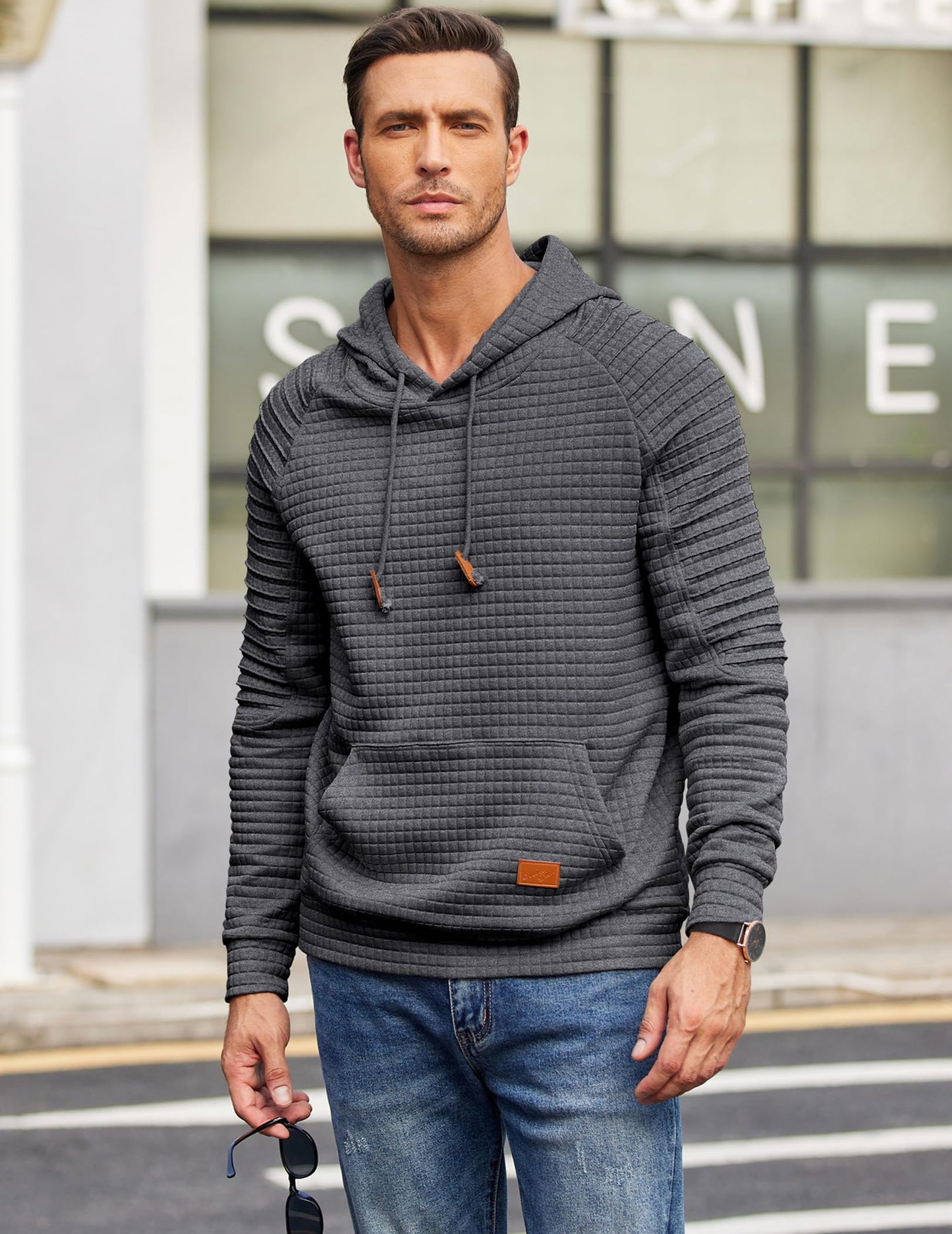 Hoodie -  Casual Waffel Design