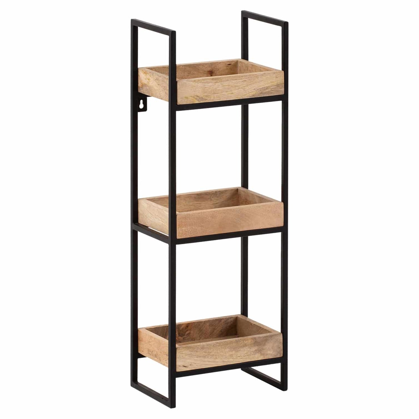 Wandregal 27x77x18 cm Mango Massivholz / Metall Hängeregal Industrial