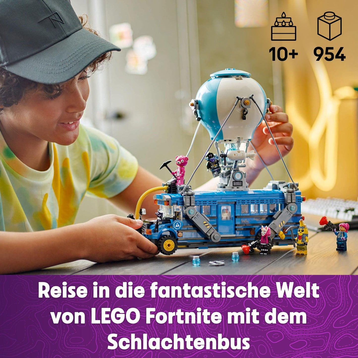 LEGO Fortnite Schlachtenbus, Spielzeug zum Videospiel mit Minifiguren
