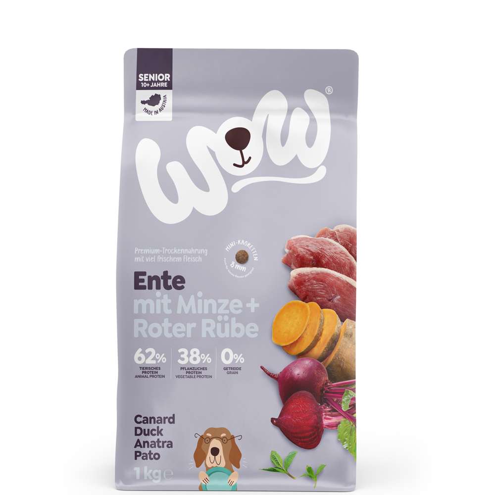 WOW DOG - Trockenfutter Minis Senior Ente