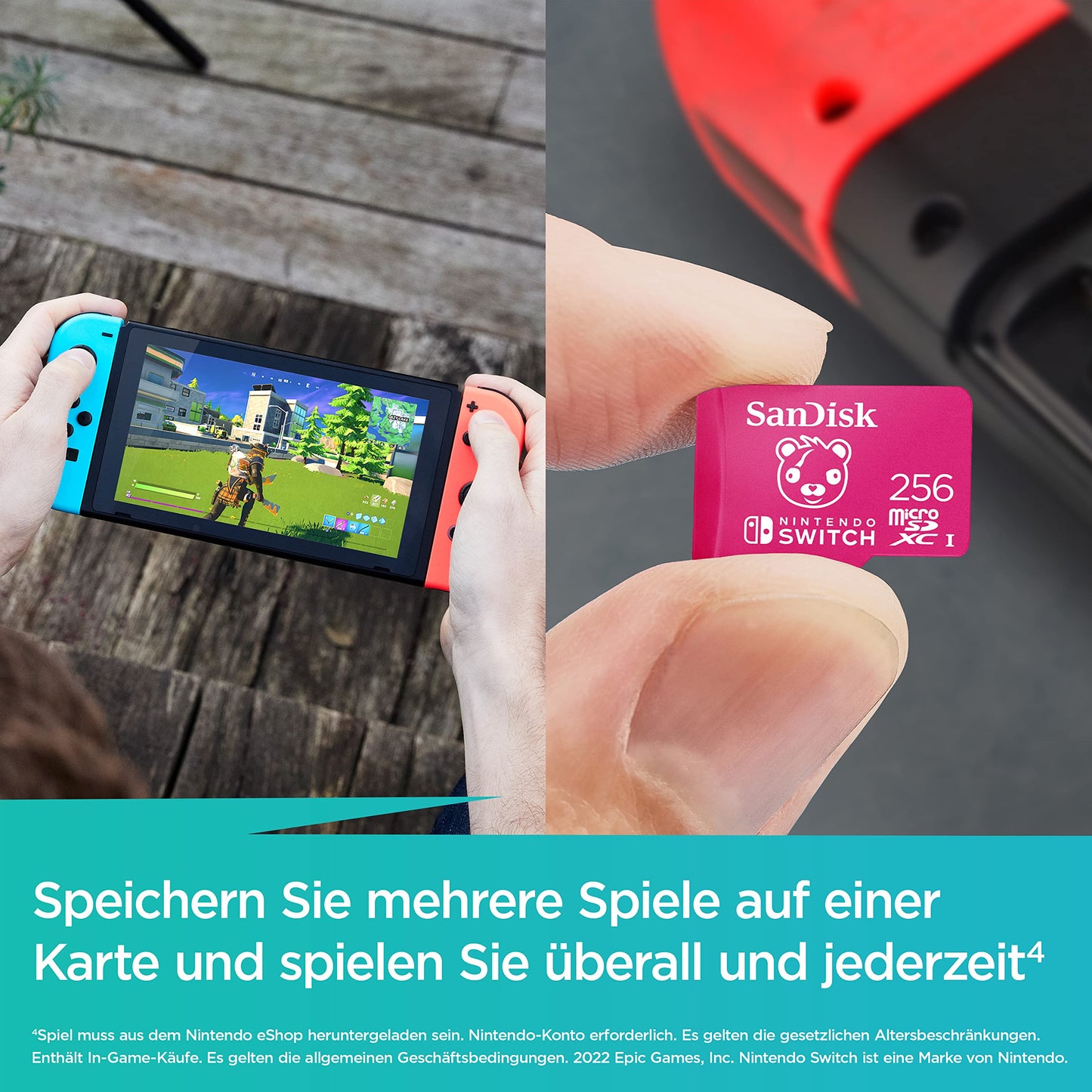 SanDisk microSDXC UHS-I Speicherkarte für Nintendo Switch - (U3, Class 10, 100 MB/s Übertragung, mehr Platz für Spiele)
