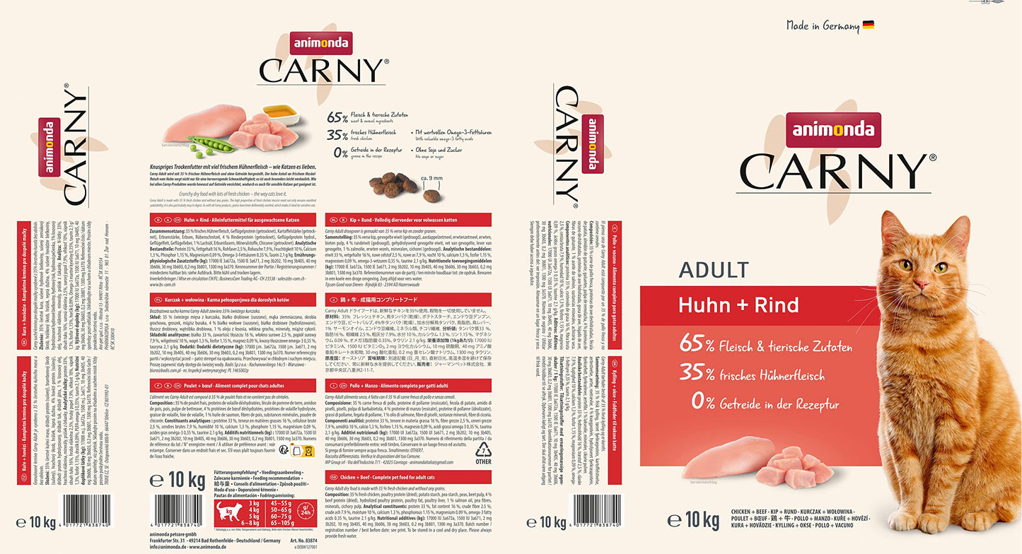 Animonda Carny - Katzen Trockenfutter Huhn & Rind