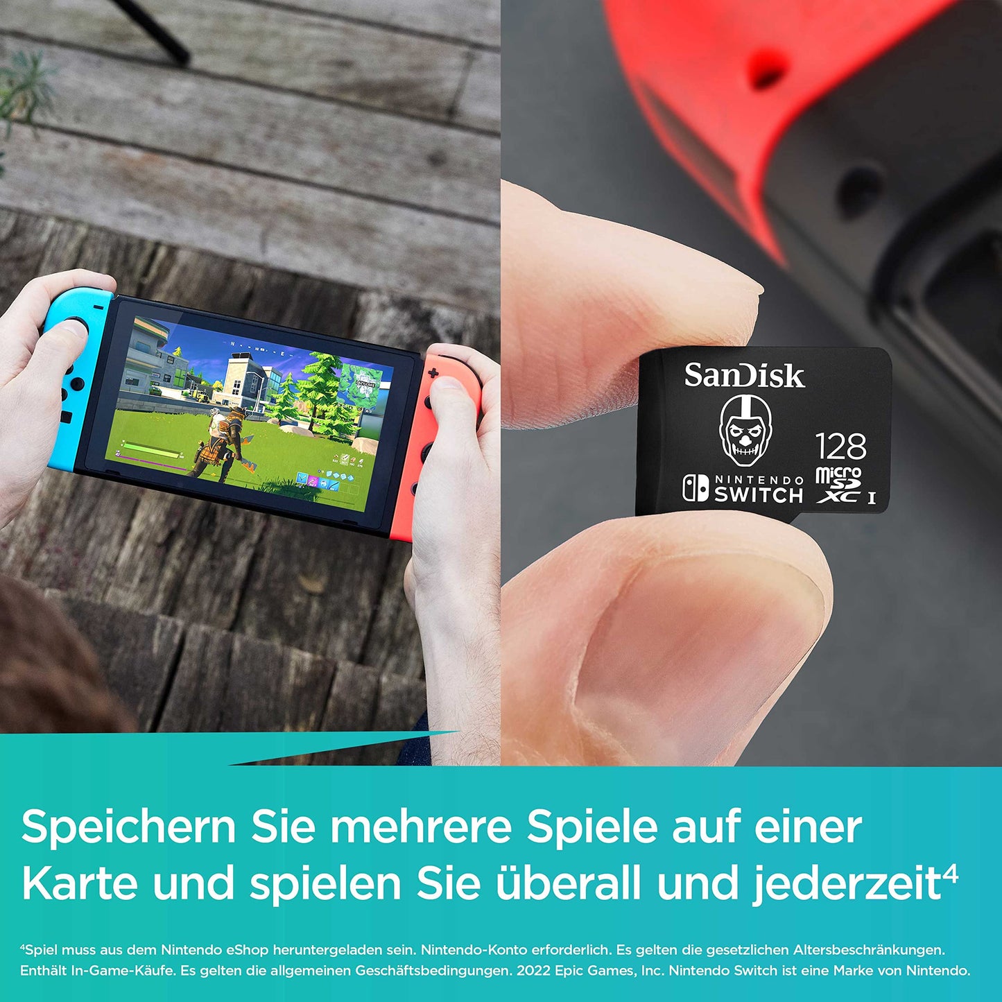 SanDisk microSDXC UHS-I Speicherkarte für Nintendo Switch - (U3, Class 10, 100 MB/s Übertragung, mehr Platz für Spiele)