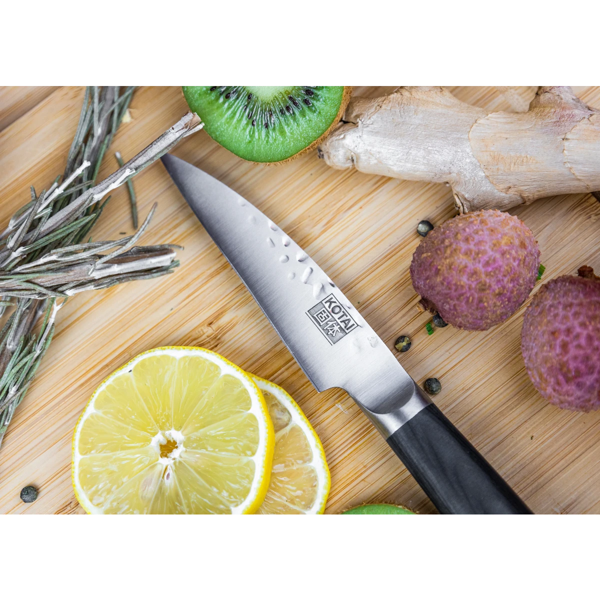 Das asiatische Set: 3 Messer (Schälmesser + Santoku + Hackbeil)