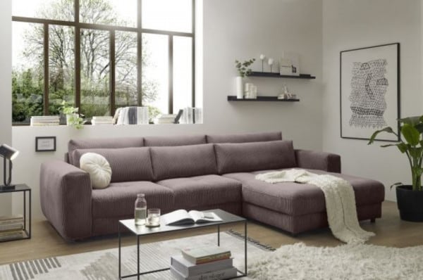 Ecksofa Barura in Cordstoff von Ed Exciting Design – Modernes, Großzügiges Sofa für Ihr Wohnzimmer