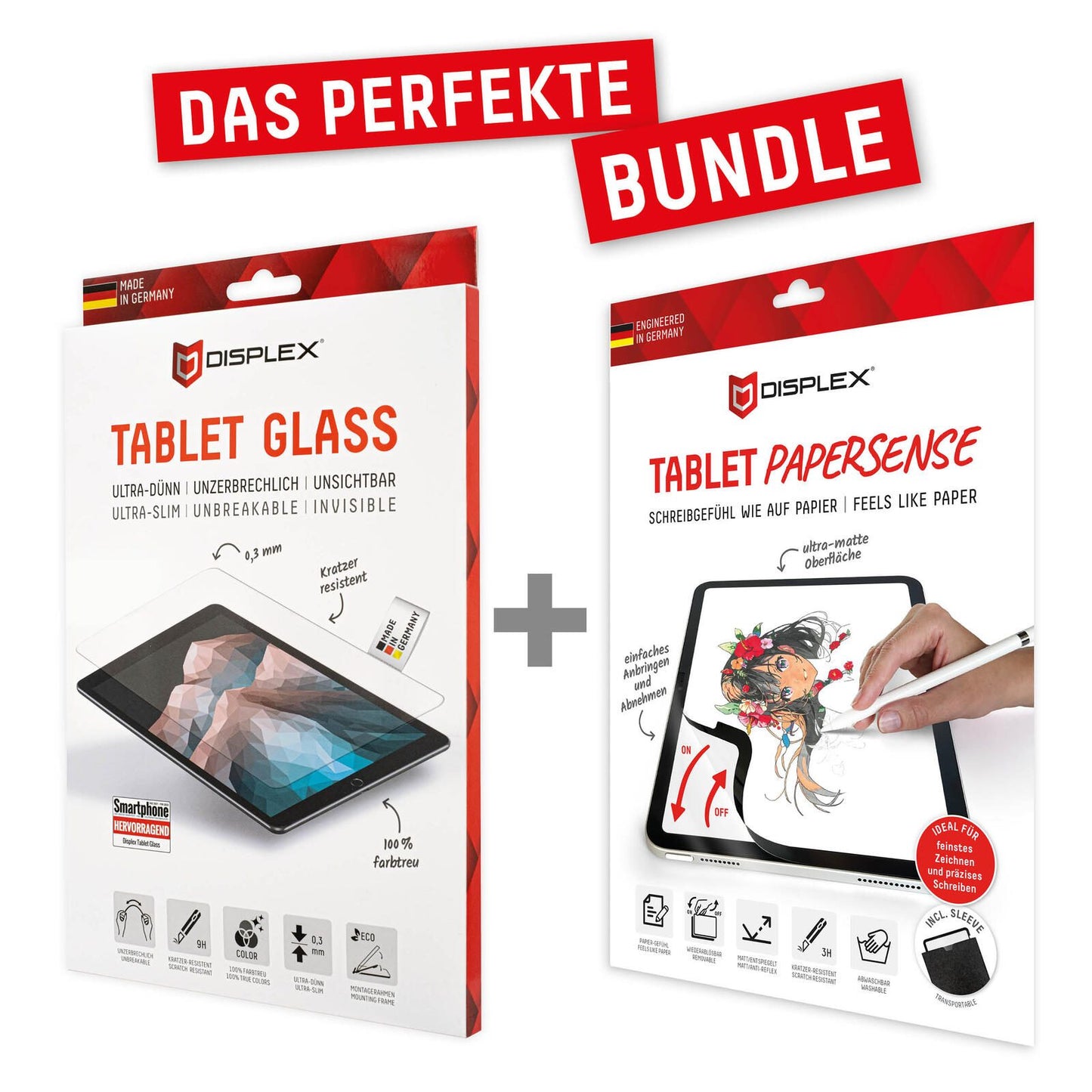 DISPLEX Tablet Glass (9H) & PaperSense Schreib- und Zeichenfolie für iPad 10.9 (10. & 11. Generation)