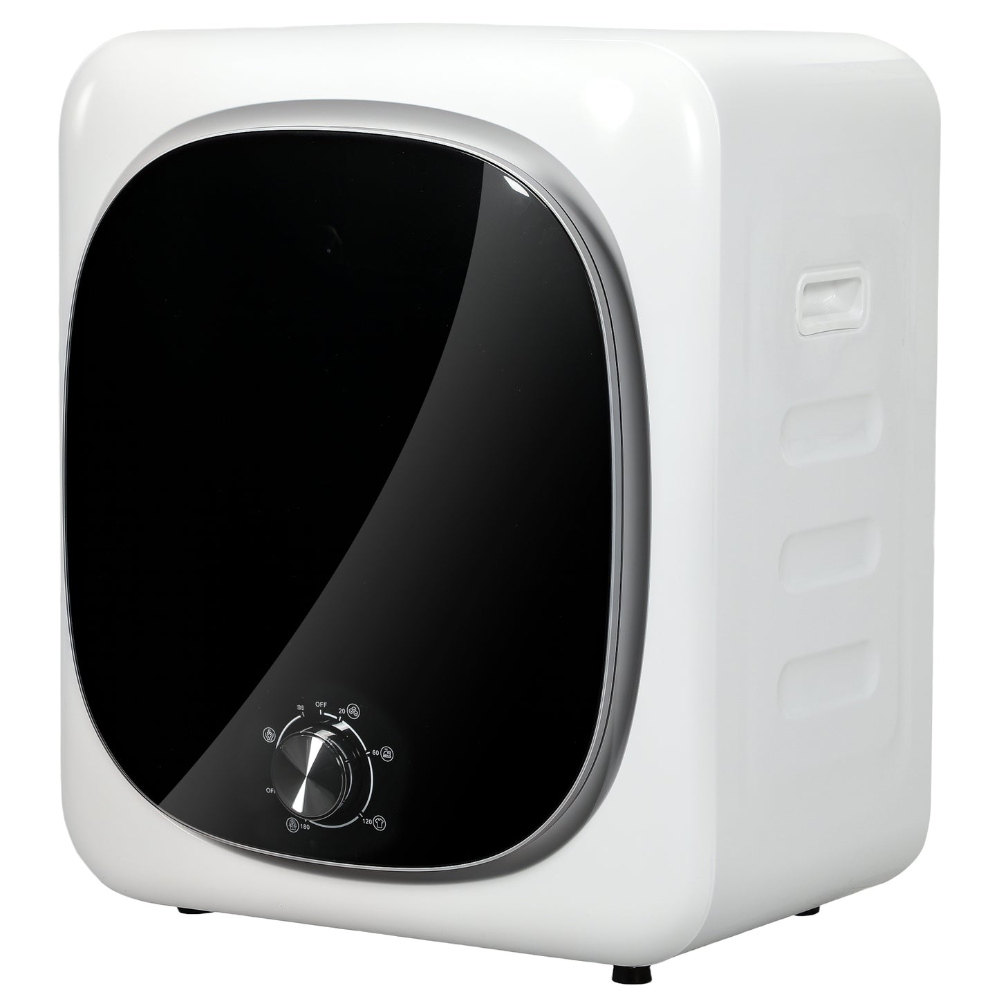 HOMCOM Ablufttrockner kompakt Elektrischer Wäschetrockner 800 W 4 Kg mit 5 Trockenmodi, Edelstahl-Trommel, Frontlader, für Wohnung, Haus, Wohnmobile, weiß Aosom