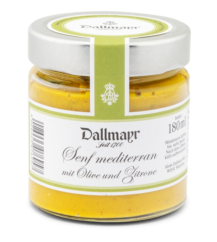 Senf mediterran mit Olive und Zitrone