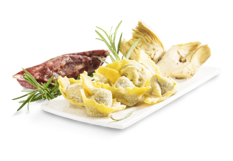 Cappelletti mit Artischocken und Salsiccia