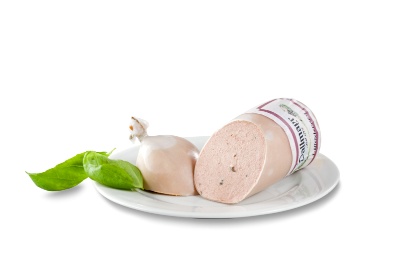Trüffelleberwurst, kleinim Stück