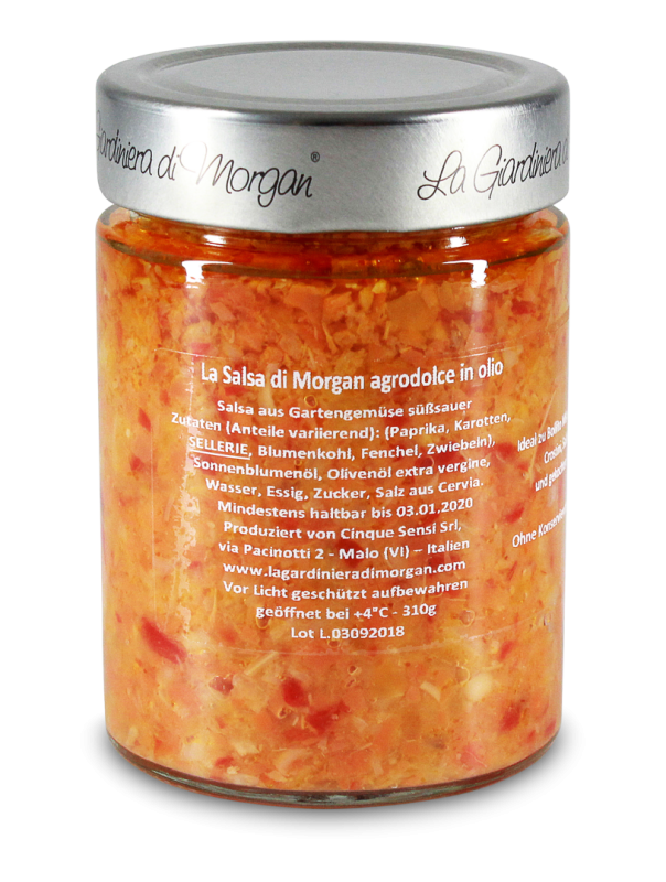 La Salsa di Morgan Agrodolce in Olio - Salsa aus Gartengemüse süßsauer