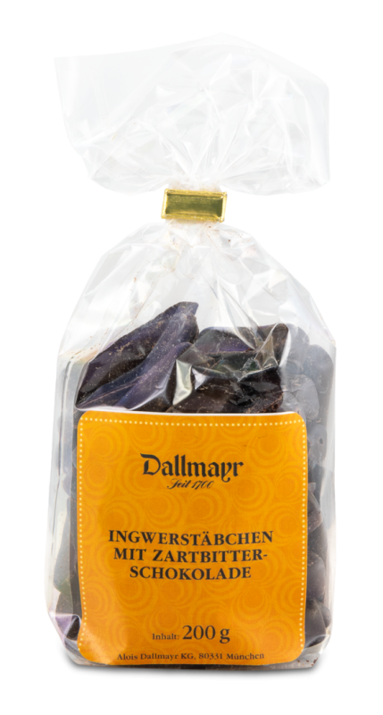 Kandierte Ingwerstäbchen in Zartbitterschokolade Dallmayr