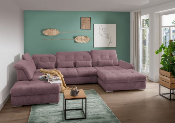 Luxuriöse Wohnlandschaft Dalida mit Schlaffunktion - Schönheit in 5 verschiedenen Farben