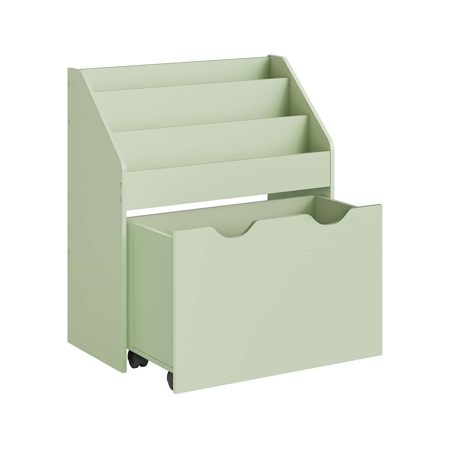 Bücherregal mit 3 Regalebenen und auf Rollen