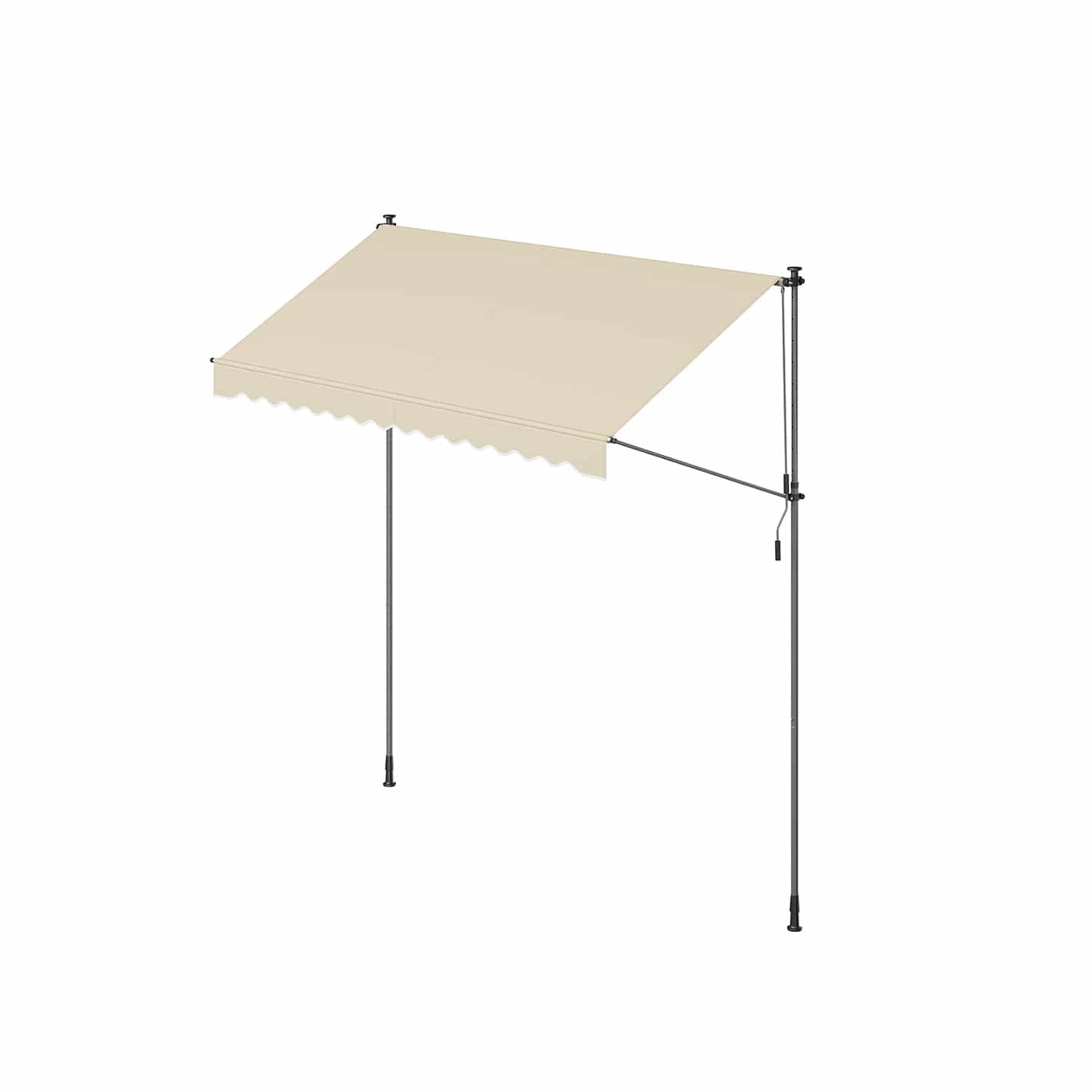 Klemmmarkise mit Handkurbel 300 x 120 cm beige