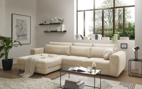 Ecksofa Barura in Cordstoff von Ed Exciting Design – Modernes, Großzügiges Sofa für Ihr Wohnzimmer