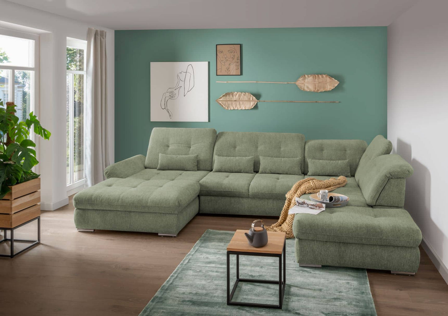 Luxuriöse Wohnlandschaft Dalida mit Schlaffunktion - Schönheit in 5 verschiedenen Farben