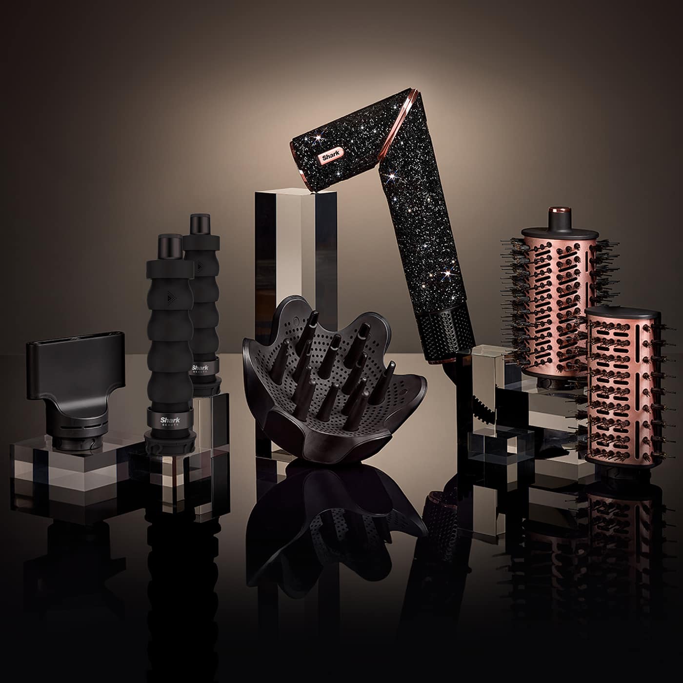 Shark FlexStyle Sparkle - Black Diamond Limited Edition 5-in-1 Haarstyler und -trockner Geschenkset HD446JBEU