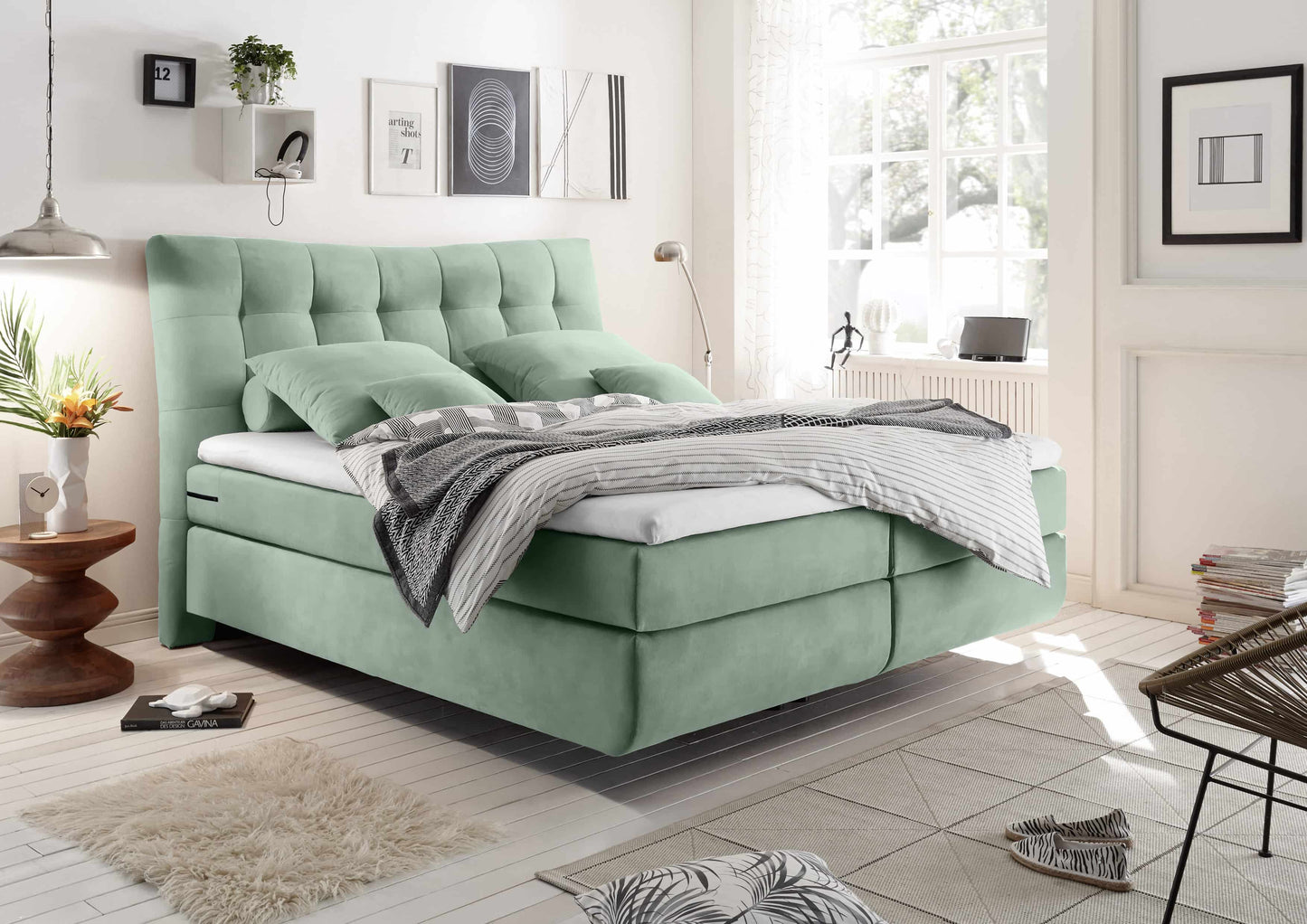 Boxspringbett Malibu 180 x 200 - Luxus-Mikrofaser in 7 verschiedenen Farbvarianten