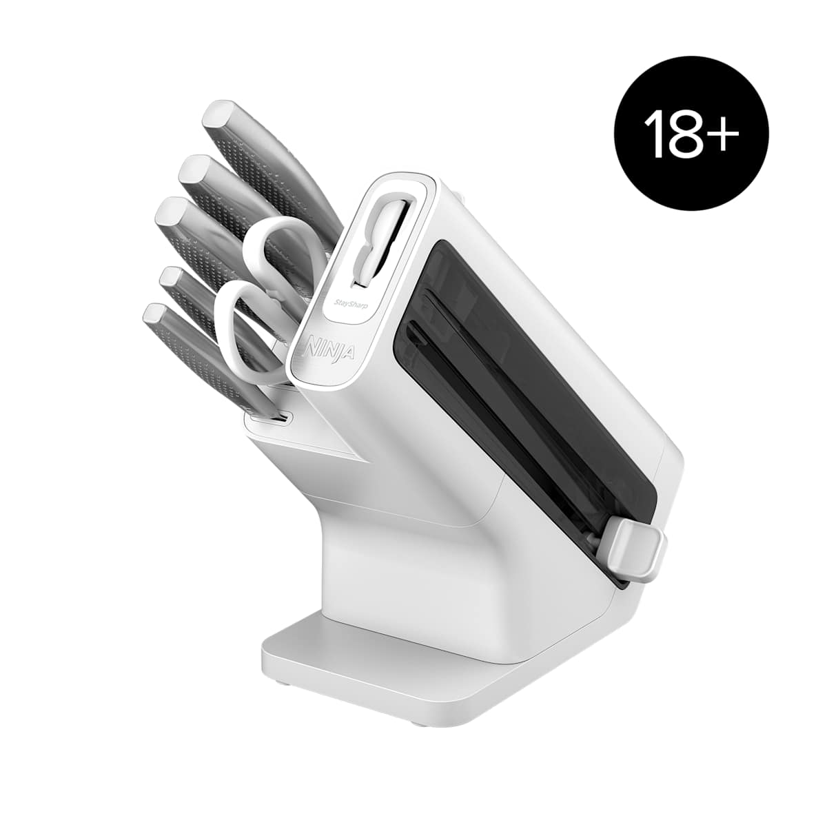 Ninja StaySharp Rostfreier Messerblock mit integriertem Schleifer 6-teiliges Set - weiß K62006EUWH