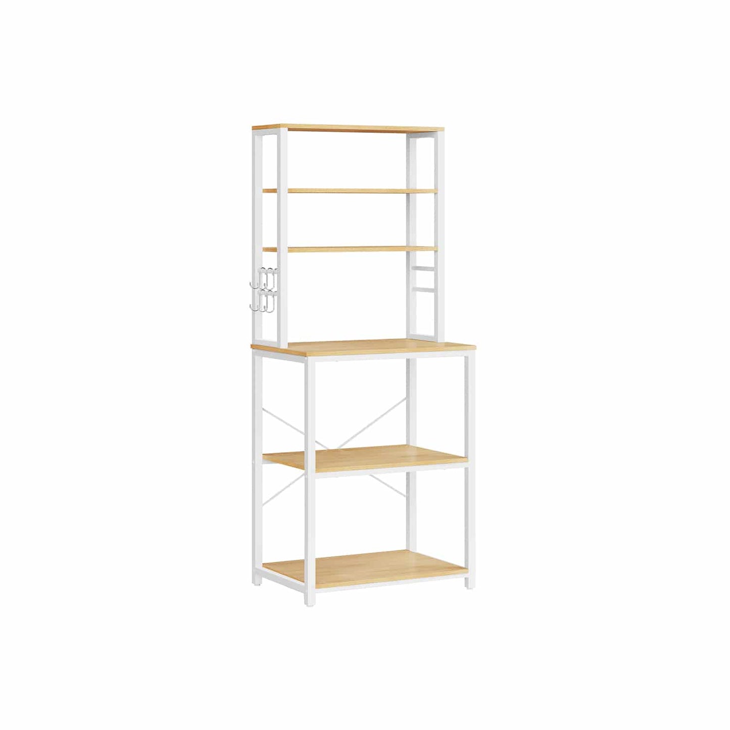 Standregal für Küche Stahlrahmen eichenfarben-weiß