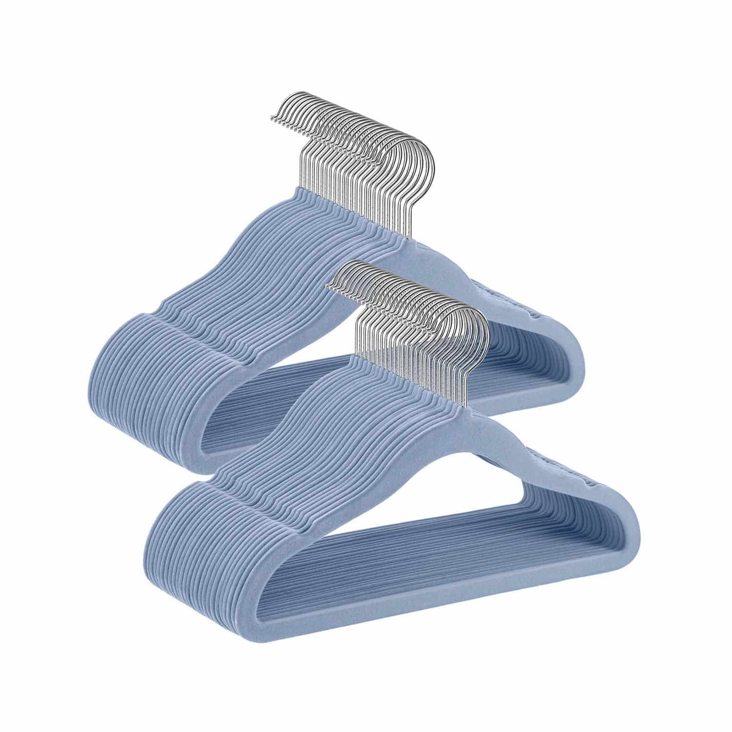 Kinderkleiderbügel 50er Set mit 360° drehbaren Haken blassblau