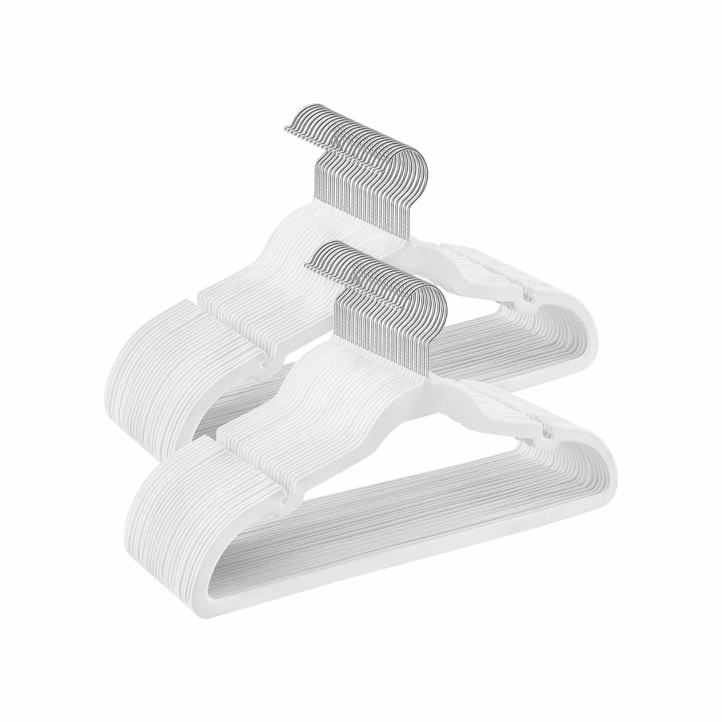 Kleiderbügel Samt 50er Set platzsparend Weiß