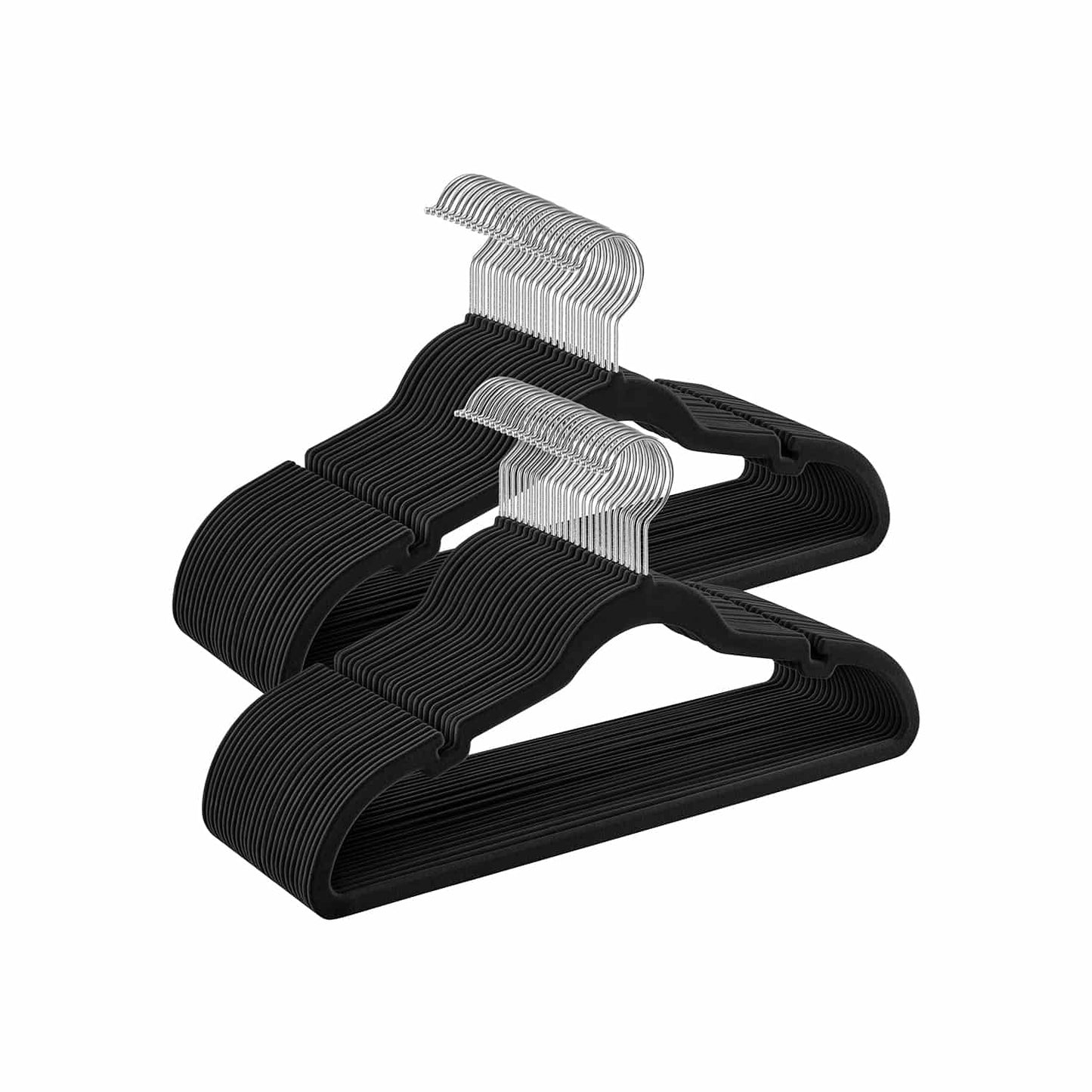 Kleiderbügel Samt 50er Set platzsparend schwarz