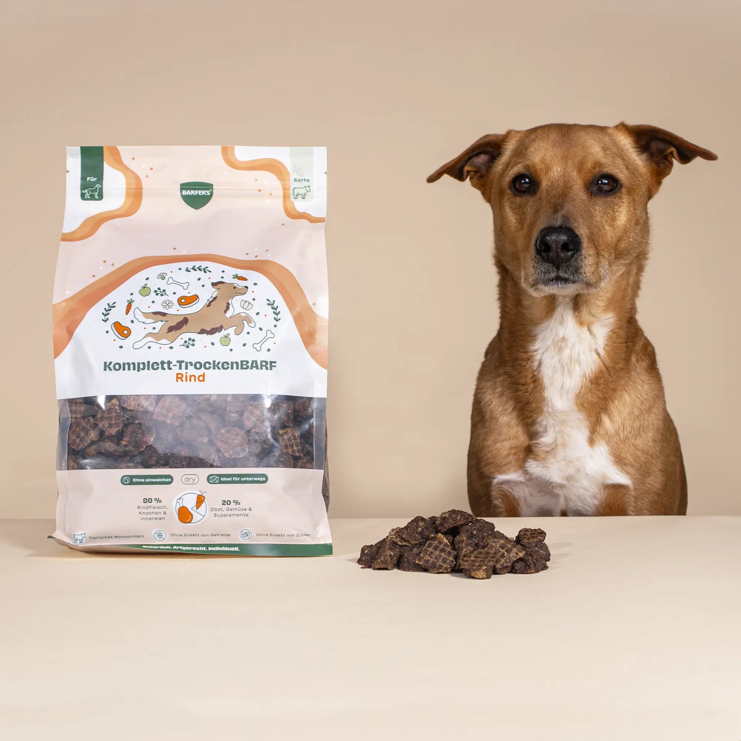 BARFER'S Für den Urlaub - Komplett-TrockenBARF Rind für Hunde, 300g