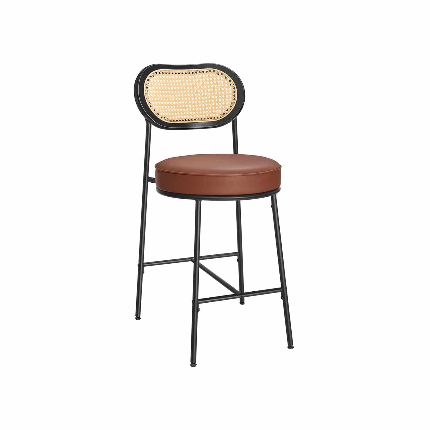 Barhocker 2 Stück hoher Hocker für Küche Frühstück mit gebogener Rückenlehne