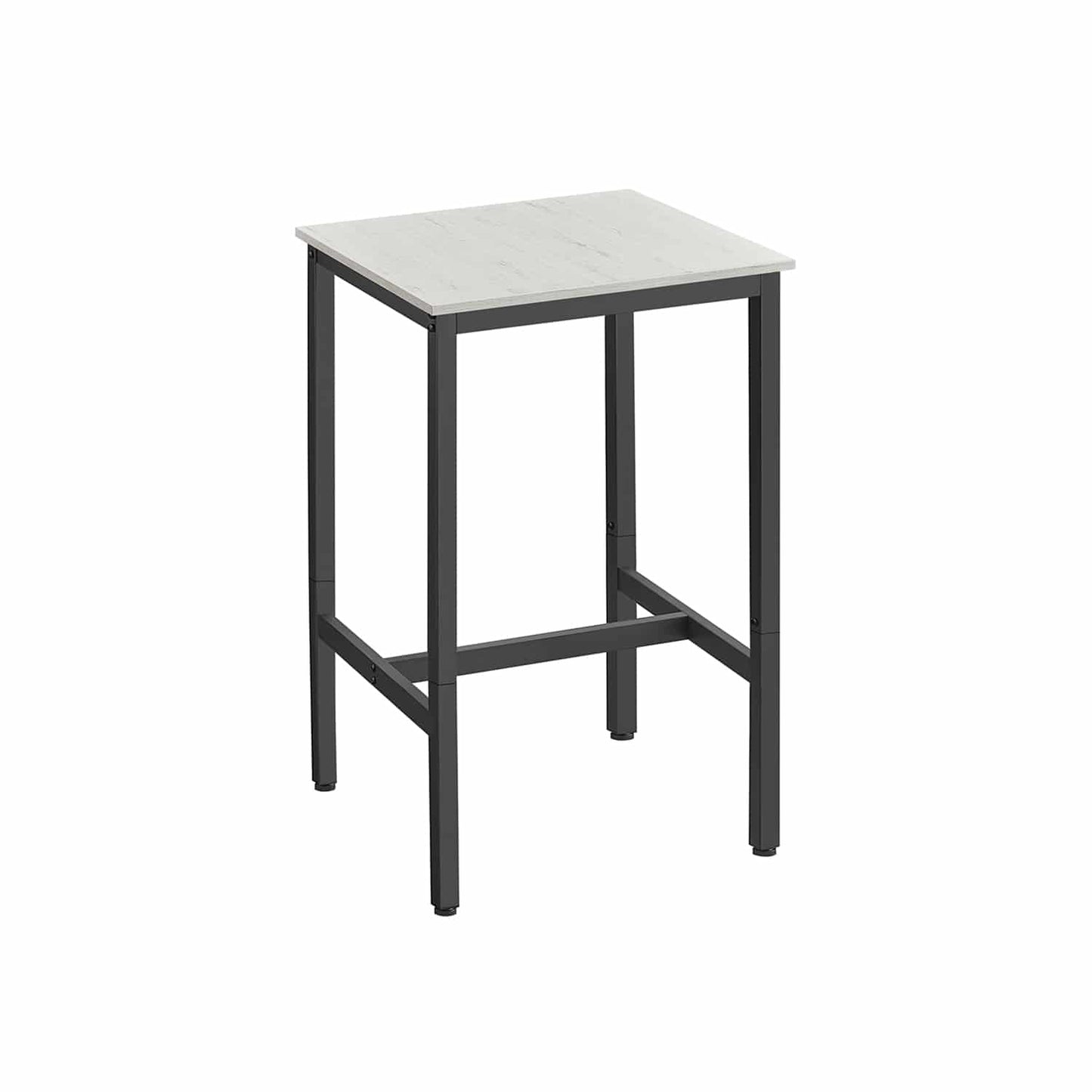 Bartisch mit Stahlgestell 60 x 60 x 92 cm vintageweiß-schwarz