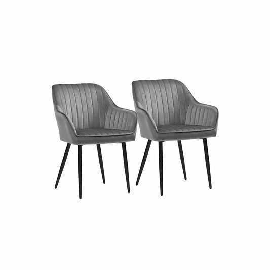 2er Set Esszimmerstühle Sessel Hellgrau